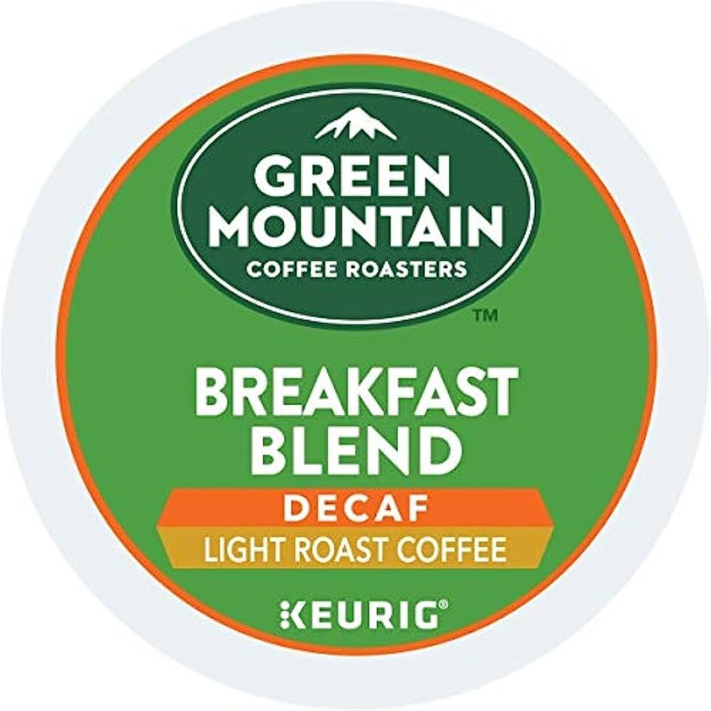 Picture of: Green Mountain Coffee, Breakfast Blend Decaf, Single-Serve Keurig K-Cup  Pods, Light Roast,  Count ( Boxes of 2 Pods)