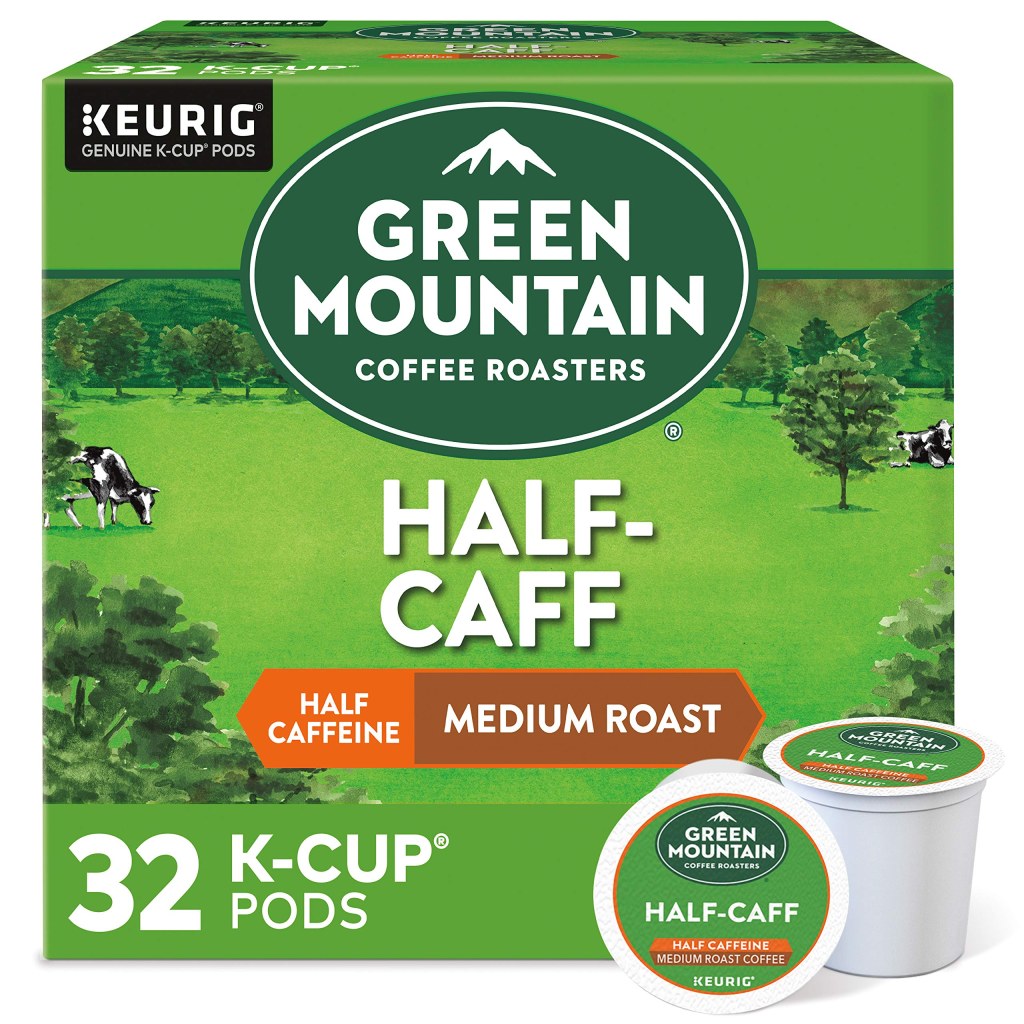 Picture of: Green Mountain Coffee Roasters Half Caff Keurig Single-Serve K Cup Pods,  Medium Roast Coffee, Count, Half Caff, Count,