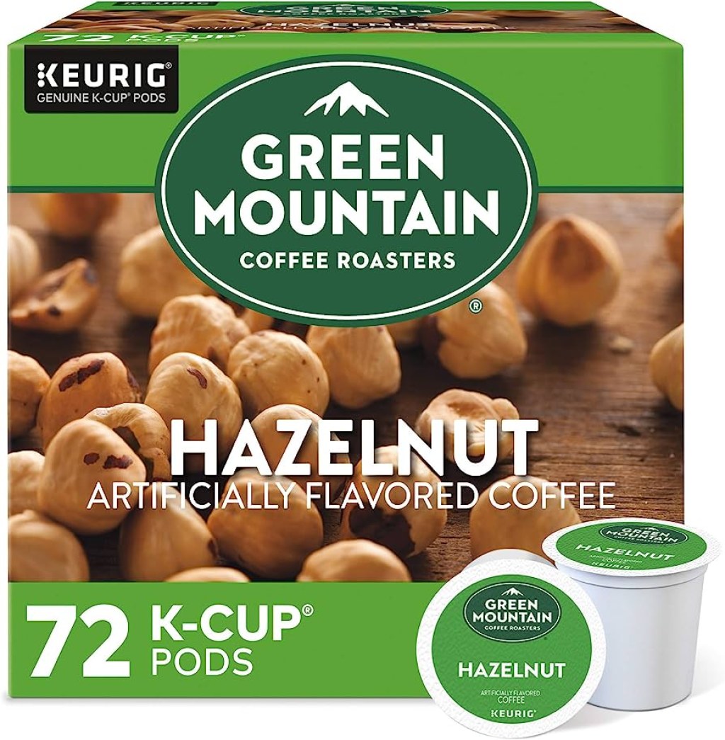 Picture of: Green Mountain Coffee Roasters Hazelnut, Single-Serve Keurig K-Cup Pods,  Flavored Light Roast Coffee,  Count