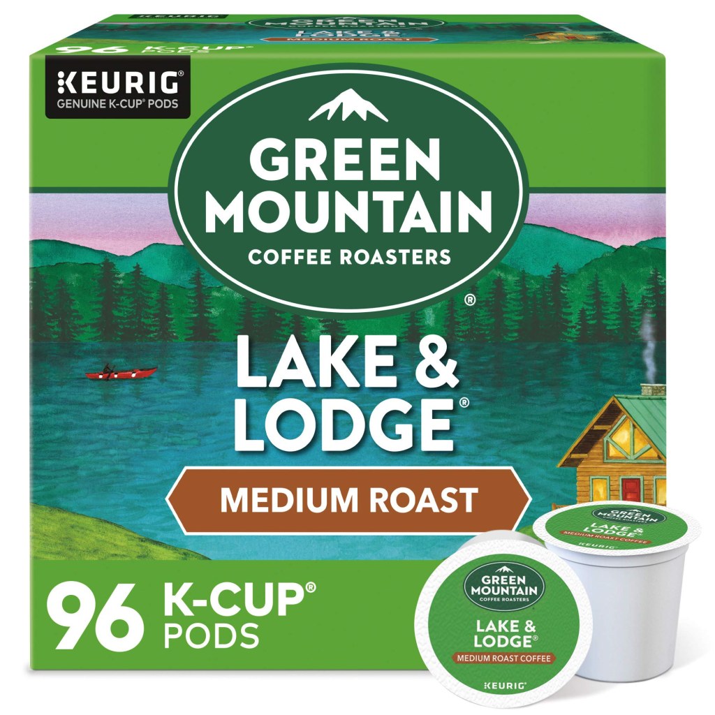 Picture of: Green Mountain Coffee Roasters Lake & Lodge, Single-Serve Keurig K-Cup  Pods, Medium Roast Coffee Pods,  Count (Pack of )