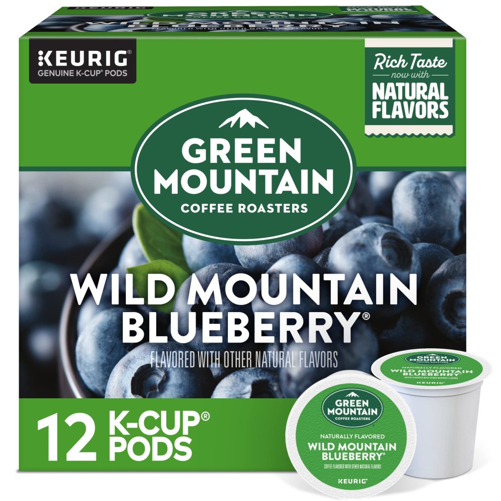 Picture of: Green Mountain Coffee Roasters Wild Mountain Blueberry, Single-Serve Keurig  K-Cup Pods, Flavored Light Roast Coffee,  Count