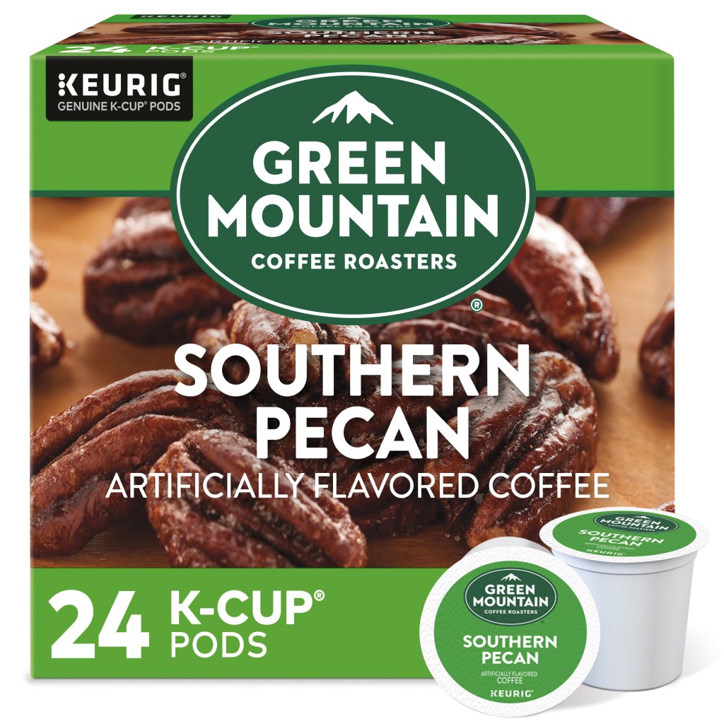 Picture of: Green Mountain Coffee Southern Pecan Flavored K-Cup Pods, Light Roast,   Count for Keurig Brewers