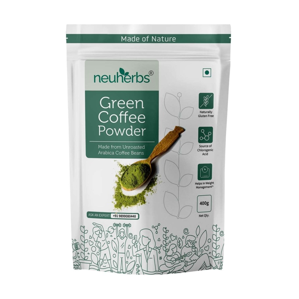 Picture of: Neuherbs Unroasted Arabica Green Coffee Beans Powder  With